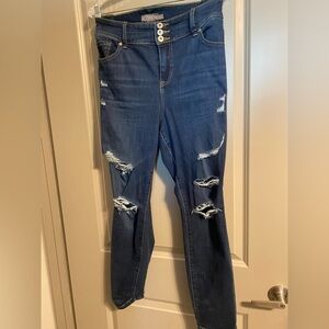 Super soft distress denim leggings